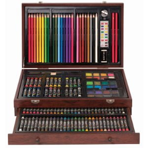 Art Set With Wood Case 142-Piece Artist Kit Paint Drawing Box Draw Sketch Pastel Art Set With Wood Case 142-Piece Artist Kit Paint Drawing Box Draw Sketch Pastel